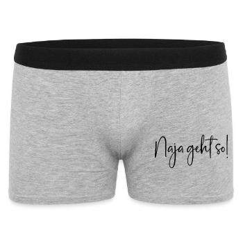 Naja geht so - Männer Boxer Shorts - Grau meliert - Vorne