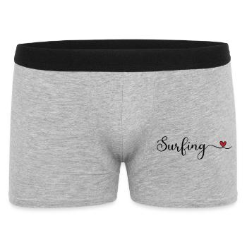 Surfing Heart Typography - Men's Boxer Shorts - heather grey - Front