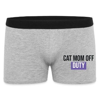 Cat Mom Off Duty - Cat Gift - Men's Boxer Shorts - heather grey - Front