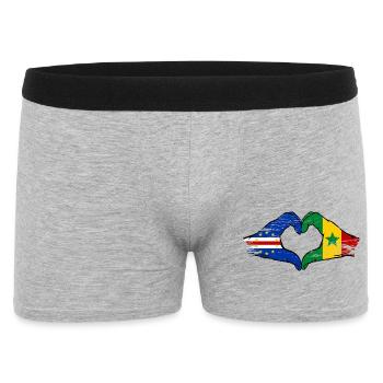 Cape Verde Senegal flag hands heart shape used - Men's Boxer Shorts - heather grey - Front