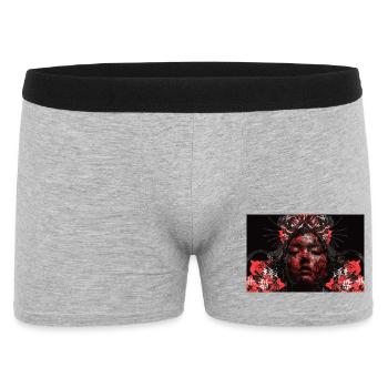 Asia Punk Art Samurai Kunst T-Shirt - Men's Boxer Shorts - heather grey - Front