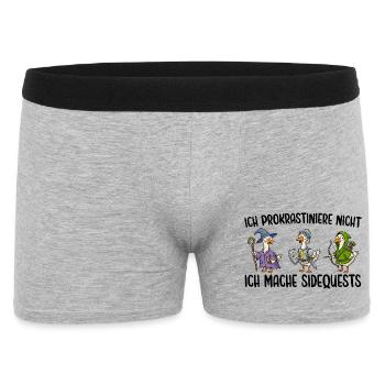 Videospiele Ich prokrastiniere nicht Sarkasmus - Männer Boxer Shorts - Grau meliert - Vorne