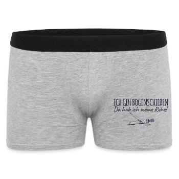 Bogenschießen Da hab ich meine Ruhe - Bogensport - Männer Boxer Shorts - Grau meliert - Vorne