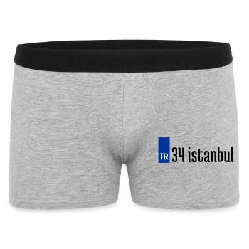 34 İstanbul Plaka Streetwear - Männer Boxer Shorts - Grau meliert - Vorne