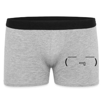 Hungry Emote ( ̄『 ̄) Drooling Kaomoji - Men's Boxer Shorts - heather grey - Front