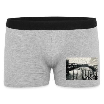 Black and white Venetian bridge over the water - Men's Boxer Shorts - heather grey - Front