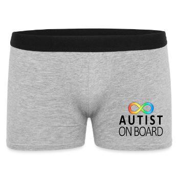 Autist on Board: Neurodiversity Stickers - Men's Boxer Shorts - heather grey - Front