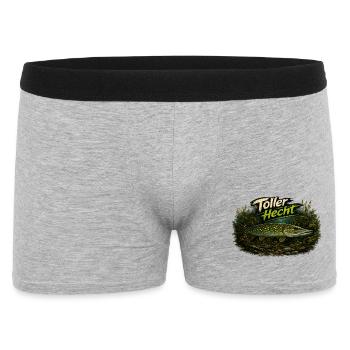 Toller Hecht – Deutscher Hecht | Angler - Männer Boxer Shorts - Grau meliert - Vorne