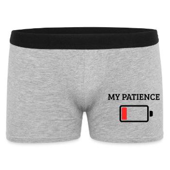 Meine Geduld ist leer - Männer Boxer Shorts - Grau meliert - Vorne