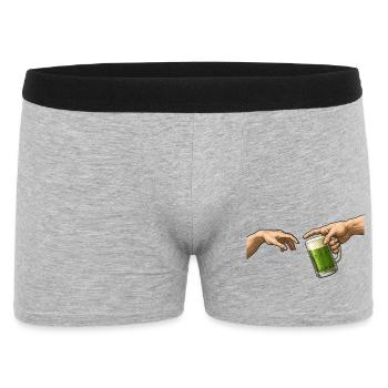 Bière verte – La Création – Bière Drôle - Boxer Homme - gris chiné - Devant