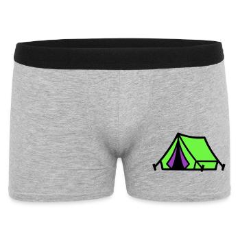 Icône du camping sous tente du festival - Boxer Homme - gris chiné - Devant