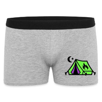 Tent Campfire Festival Icon - Men's Boxer Shorts - heather grey - Front