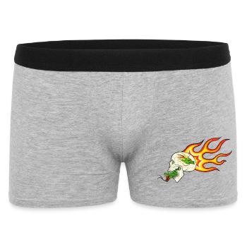Retro Biker Motif – Flame Dragon & Snake - Men's Boxer Shorts - heather grey - Front