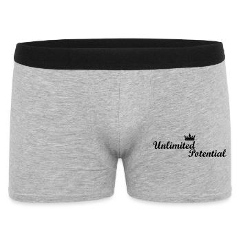 Unlimited_Potential_Crown_Black - Männer Boxer Shorts - Grau meliert - Vorne
