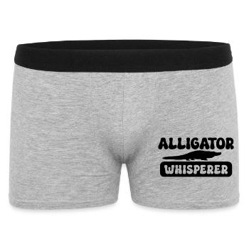 Alligator Whisperer – Funny Reptile Design - Men's Boxer Shorts - heather grey - Front