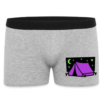 Camping Tent Star Graphic - Men's Boxer Shorts - heather grey - Front
