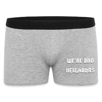 We're Bad Neighbors Funny Block Font Quote Shirt - Men's Boxer Shorts - heather grey - Front