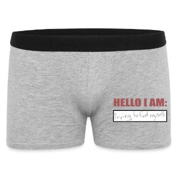 Hello I am - Männer Boxer Shorts - Grau meliert - Vorne