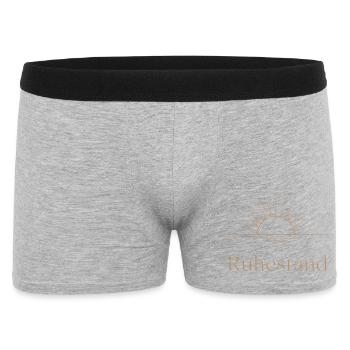 Goldener Ruhestand – Filigrane Buchstaben & Sonne - Männer Boxer Shorts - Grau meliert - Vorne