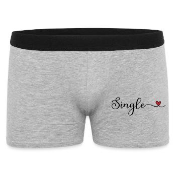 Single handgeschriebener Schriftzug mit Herz - Männer Boxer Shorts - Grau meliert - Vorne