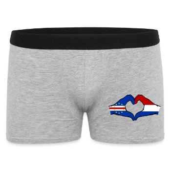 Drapeau du Cap-Vert des Pays-Bas, mains en forme de cœur - Boxer Homme - gris chiné - Devant