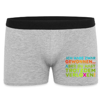 Gewonnen-Verloren  - Männer Boxer Shorts - Grau meliert - Vorne