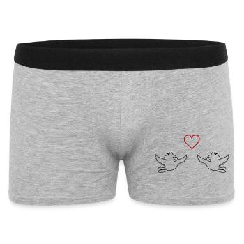 Vögel Verliebt - Männer Boxer Shorts - Grau meliert - Vorne