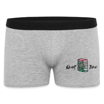 Vibrant Stack of Books Illustration - Men's Boxer Shorts - heather grey - Front