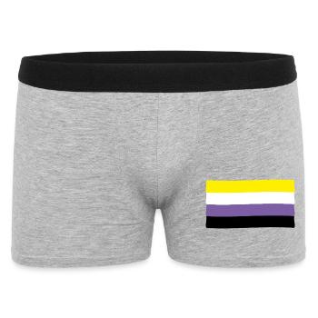 Drapeau non-binaire : fierté et identité - Boxer Homme - gris chiné - Devant