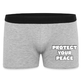 Beschütze deinen Frieden - Männer Boxer Shorts - Grau meliert - Vorne