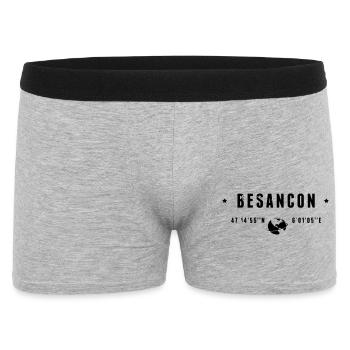 Besancon France Coordonnées Gps Globe - Boxer Homme - gris chiné - Devant