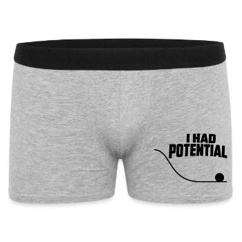 Ich hatte potenzielle Energie-Physique Humou - Männer Boxer Shorts - Grau meliert - Vorne