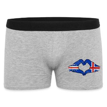 Cape Verde Island Flag Hands Heart Shape Used - Men's Boxer Shorts - heather grey - Front