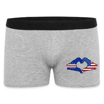 Drapeau du Cap-Vert des États-Unis : Mains en forme de cœur - Boxer Homme - gris chiné - Devant