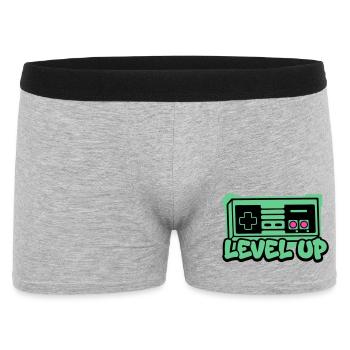 Level Up Controller Icon - Männer Boxer Shorts - Grau meliert - Vorne