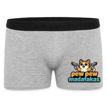 Pew Pew Madafaka's Cat - Men's Boxer Shorts - heather grey - Front