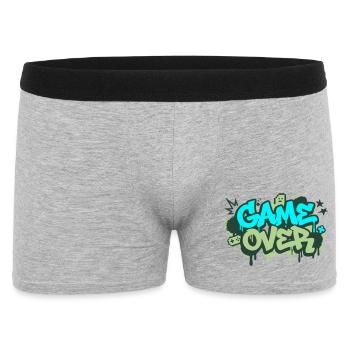 Game Over Graffiti Logo - Männer Boxer Shorts - Grau meliert - Vorne