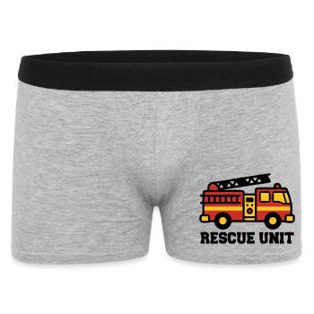 Feuerwehrauto Logo - Männer Boxer Shorts - Grau meliert - Vorne