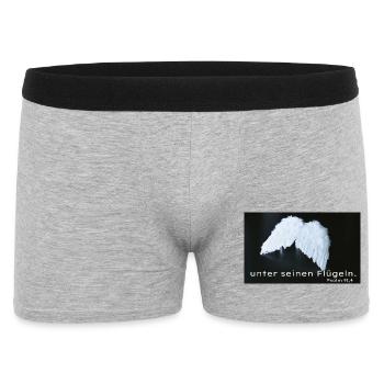 Engelflügel Psalm 91:4 - Männer Boxer Shorts - Grau meliert - Vorne