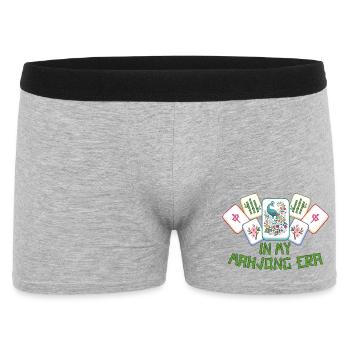 Mahjong Spiel Social Club Mahjong Ära - Männer Boxer Shorts - Grau meliert - Vorne
