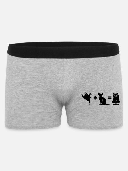 Funny Halloween Dog Ghost - Männer Boxer Shorts - Grau meliert