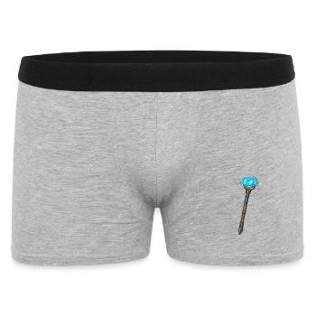 Magischer Kristallstab Blau - Männer Boxer Shorts - Grau meliert - Vorne