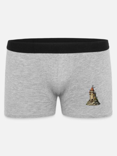 Castle tower on the rock - Men's Boxer Shorts - heather grey