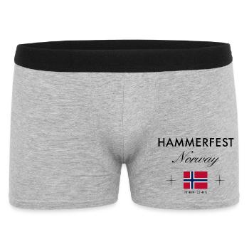 Hammerfest Norwegen Koordinaten Reise Souvenir - Männer Boxer Shorts - Grau meliert - Vorne