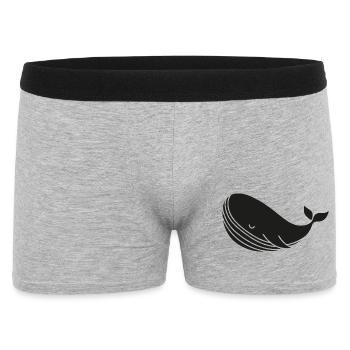 Wal Silhouette minimalistisches Meeresmotiv - Männer Boxer Shorts - Grau meliert - Vorne
