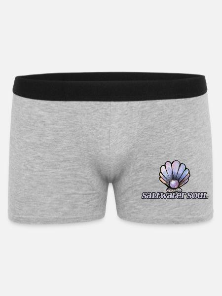 SeaWater Soul Seashell Art - Men's Boxer Shorts - heather grey