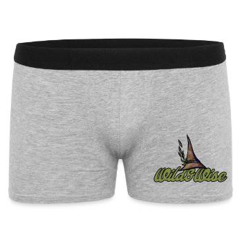 Wild & Wise Nature Wappen - Männer Boxer Shorts - Grau meliert - Vorne