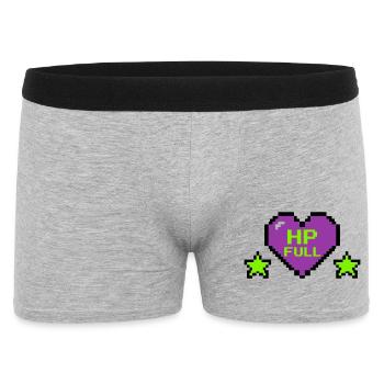 HP Full Pixel Herz Logo - Männer Boxer Shorts - Grau meliert - Vorne