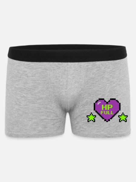 HP Full Pixel Heart Logo - Men's Boxer Shorts - heather grey
