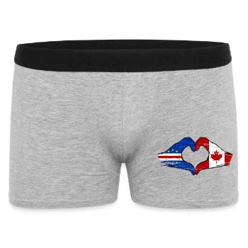 Kap Verde Kanada Flagge Hände Herzform used - Männer Boxer Shorts - Grau meliert - Vorne